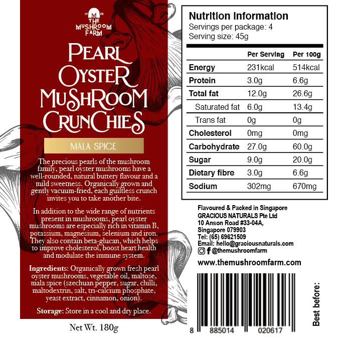 TMF Pearl Oyster Mushroom Crunchies - Mala Spice